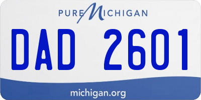 MI license plate DAD2601