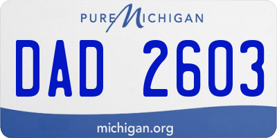 MI license plate DAD2603