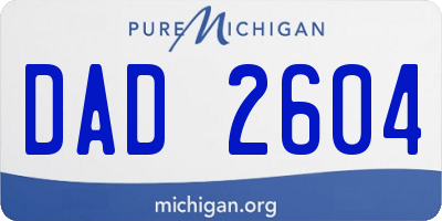 MI license plate DAD2604