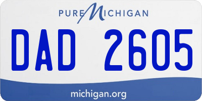 MI license plate DAD2605