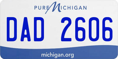 MI license plate DAD2606