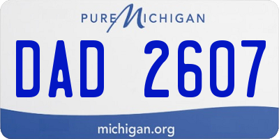 MI license plate DAD2607