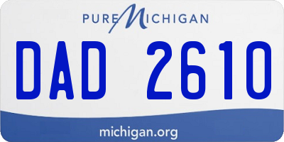 MI license plate DAD2610