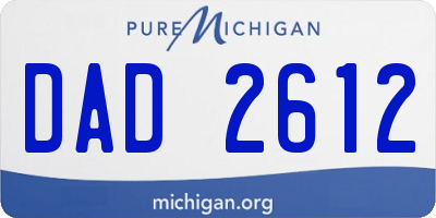 MI license plate DAD2612
