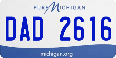 MI license plate DAD2616