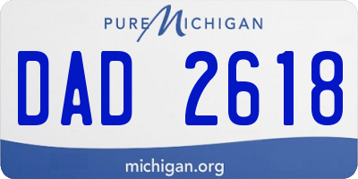 MI license plate DAD2618