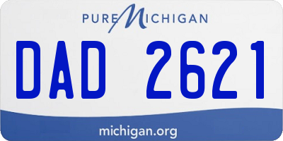 MI license plate DAD2621