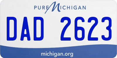 MI license plate DAD2623