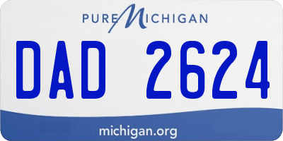 MI license plate DAD2624