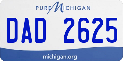 MI license plate DAD2625