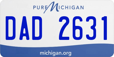 MI license plate DAD2631
