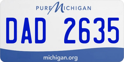 MI license plate DAD2635