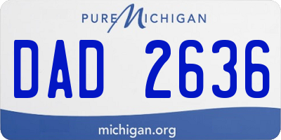 MI license plate DAD2636