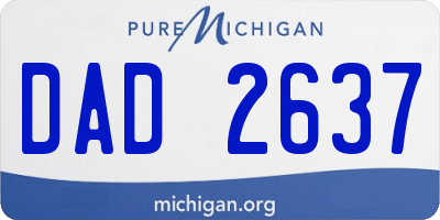 MI license plate DAD2637