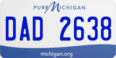 MI license plate DAD2638