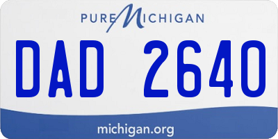 MI license plate DAD2640