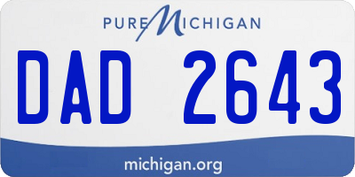 MI license plate DAD2643