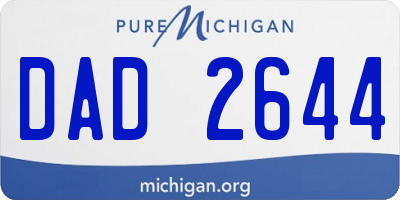 MI license plate DAD2644