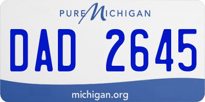 MI license plate DAD2645