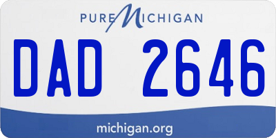MI license plate DAD2646