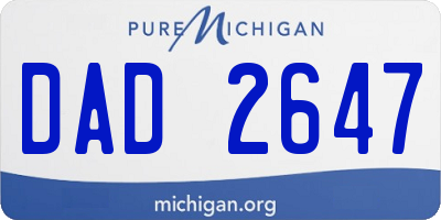 MI license plate DAD2647