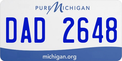 MI license plate DAD2648
