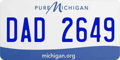 MI license plate DAD2649