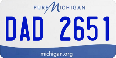 MI license plate DAD2651