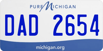 MI license plate DAD2654