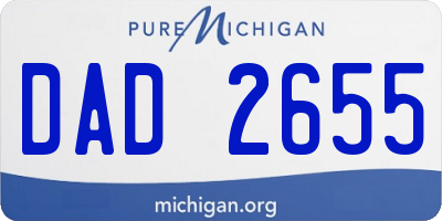 MI license plate DAD2655