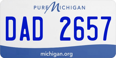 MI license plate DAD2657
