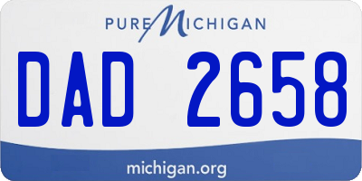 MI license plate DAD2658