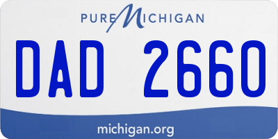 MI license plate DAD2660