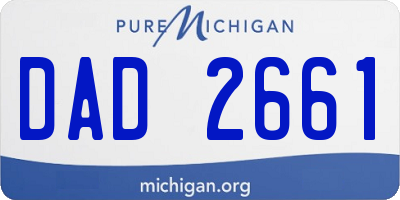 MI license plate DAD2661
