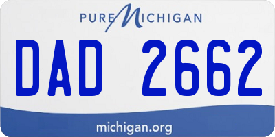MI license plate DAD2662