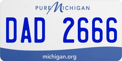 MI license plate DAD2666