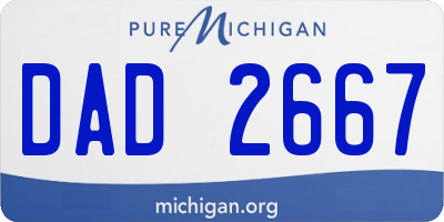 MI license plate DAD2667