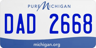 MI license plate DAD2668
