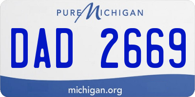 MI license plate DAD2669