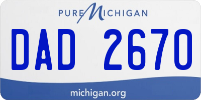 MI license plate DAD2670