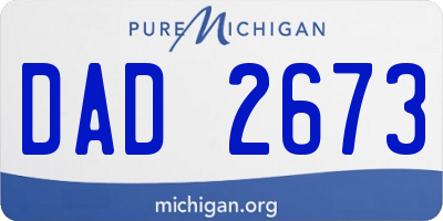 MI license plate DAD2673