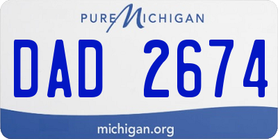 MI license plate DAD2674