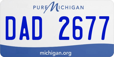 MI license plate DAD2677