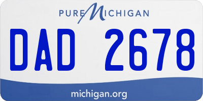 MI license plate DAD2678