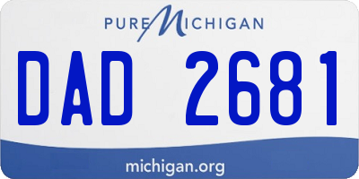 MI license plate DAD2681