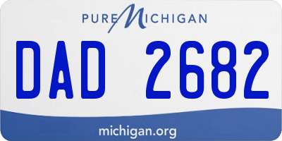 MI license plate DAD2682