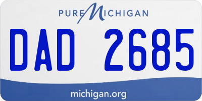 MI license plate DAD2685