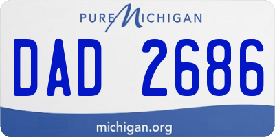 MI license plate DAD2686