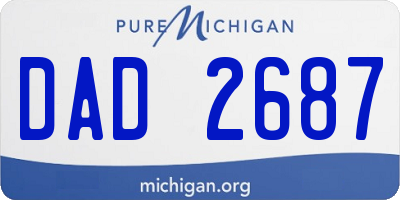 MI license plate DAD2687
