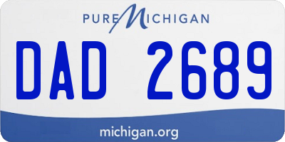 MI license plate DAD2689
